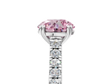 White gold Fancy Pink Round  Solitaire Pave Diamond Engagement Ring with Prong Setting_5