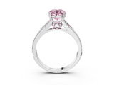 White gold Fancy Pink Round  Solitaire Pave Split Shank Engagement Ring with Six-Prong Setting_3