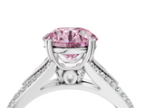 White gold Fancy Pink Round  Solitaire Pave Split Shank Engagement Ring with Six-Prong Setting_4