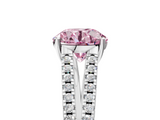 White gold Fancy Pink Round  Solitaire Split Shank Pavé Diamond Engagement Ring_5