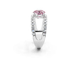 White gold Fancy Pink Round  Solitaire Split Shank Pave Diamond Ring_30