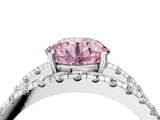 White gold Fancy Pink Round  Solitaire Split Shank Pave Diamond Ring_32