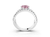 White gold Fancy Pink Round  Solitaire Split Shank Pave Diamond Ring_32