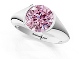 White gold Fancy Pink Round  Solitaire Tension Set Diamond Ring_1