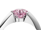 White gold Fancy Pink Round  Solitaire Tension Set Diamond Ring_4