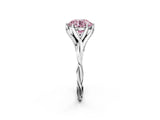 White gold Fancy Pink Round  Solitaire Twist Band Six-Prong Setting 2