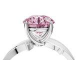 White gold Fancy Pink Round  Solitaire Twist Band with Pavé Accents and Four-Prong Setting_24
