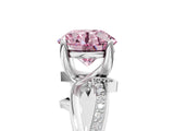 White gold Fancy Pink Round  Solitaire Twist Band with Pavé Accents and Four-Prong Setting_25