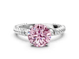 White gold Fancy Pink Round  Solitaire Twisted Band Prong Set Engagement Ring_69