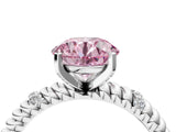 White gold Fancy Pink Round  Solitaire Twisted Band Prong Set Engagement Ring_73
