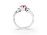 White gold Fancy Pink Round  Solitaire Twisted Band Scroll Prong Ring_6