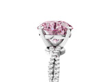 White gold Fancy Pink Round  Solitaire Twisted Band with Bead Prong Setting_34