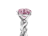 White gold Fancy Pink Round  Solitaire Twisted Band with Pavé Accents and Four-Prong Setting_5