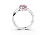 White gold Fancy Pink Round  Solitaire Twisted Band with Prong Setting_6