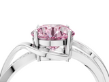 White gold Fancy Pink Round  Solitaire Twisted Band with Prong Setting_7