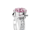 White gold Fancy Pink Round  Solitaire Twisted Band with Prong Setting_8