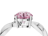 White gold Fancy Pink Round  Solitaire Twisted Pave Diamond Ring with Four-Prong Setting_16