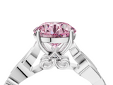 White gold Fancy Pink Round  Solitaire Vine Band with Milgrain Prong Setting_7