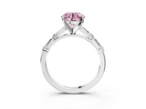 White gold Fancy Pink Round  Solitaire with Side Baguettes and Channel Set Band_3