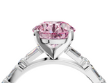White gold Fancy Pink Round  Solitaire with Side Baguettes and Channel Set Band_4
