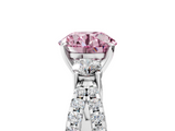 White gold Fancy Pink Round  Three-Stone Diamond Ring with Pavé Split Shank and Four-Prong Setting_22