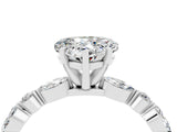 White gold Fancy White Heart Cut Moissanite Solitaire with Side Stones on a Pavé Band and Four-Prong Setting_4