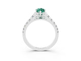 White gold Fancy White Marquise Cut Green Sapphire Solitaire Ring with Cathedral Setting and Pavé Band_3