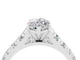 White gold Fancy White Marquise Cut Moissanite Solitaire Ring with Cathedral Setting and Pavé Band_4