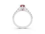 White gold Fancy White Marquise Cut Morganite Solitaire Ring with Cathedral Setting and Pavé Band_3