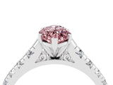 White gold Fancy White Marquise Cut Morganite Solitaire Ring with Cathedral Setting and Pavé Band_4