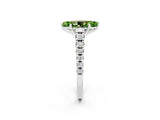 White gold Fancy White Marquise Cut Peridot Solitaire Ring with Cathedral Setting and Pavé Band_2