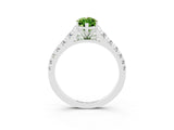 White gold Fancy White Marquise Cut Peridot Solitaire Ring with Cathedral Setting and Pavé Band_3