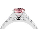 White gold Fancy White Oval Cut Morganite Solitaire Ring with Cathedral Setting and Pavé Band_4