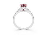White gold Fancy White Round Cut Morganite Solitaire Ring with Cathedral Setting and Pavé Band_3