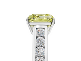 White gold Fancy Yellow Asscher  Brilliant Channel-Set Solitaire Ring with Four-Prong Setting_65