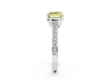 White gold Fancy Yellow Asscher  Brilliant Cut Diamond Engagement Ring with Pavé Band and Four-Prong Setting_63