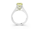White gold Fancy Yellow Asscher  Brilliant Cut Diamond Engagement Ring with Pavé Band and Four-Prong Setting_66
