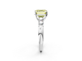 White gold Fancy Yellow Asscher  Brilliant Cut Diamond Five-Stone Prong Set Engagement Ring with Channel Band_19