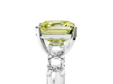 White gold Fancy Yellow Asscher  Brilliant Cut Diamond Five-Stone Prong Set Engagement Ring with Channel Band_22