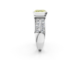 White gold Fancy Yellow Asscher  Brilliant Diamond Channel Set Wide Band Ring with Bezel Setting_2