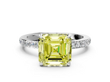 White gold Fancy Yellow Asscher  Brilliant Pavé Band Solitaire with Four-Prong Setting_51