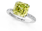 White gold Fancy Yellow Asscher  Brilliant Pavé Band Solitaire with Four-Prong Setting_52