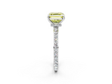 White gold Fancy Yellow Asscher  Brilliant Pavé Band Solitaire with Four-Prong Setting_53