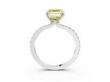 White gold Fancy Yellow Asscher  Brilliant Pavé Band Solitaire with Four-Prong Setting_54