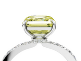 White gold Fancy Yellow Asscher  Brilliant Pavé Band Solitaire with Four-Prong Setting_55