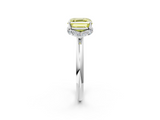 White gold Fancy Yellow Asscher  Brilliant Solitaire Engagement Ring with Six-Prong Setting and Classic Band_19