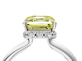 White gold Fancy Yellow Asscher  Brilliant Solitaire Engagement Ring with Six-Prong Setting and Classic Band_21
