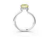 White gold Fancy Yellow Asscher  Brilliant Solitaire Engagement Ring with Six-Prong Setting and Classic Band_25