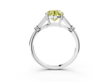 White gold Fancy Yellow Asscher  Brilliant Solitaire with Pave Band and Four-Prong Setting_3