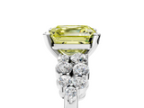 White gold Fancy Yellow Asscher  Cluster Diamond Engagement Ring with Pavé Band and Four-Prong Setting_22